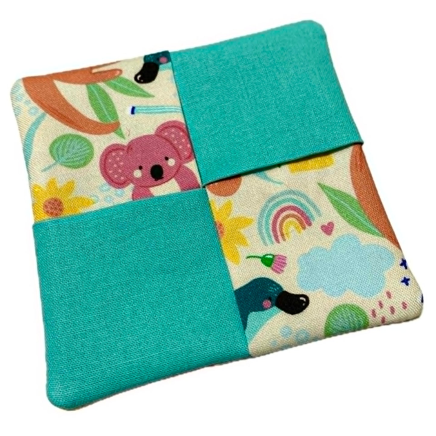 MUMMA WHOOPEE- SINGLE WINE GLASS SLIPPER/COASTERS- "Animal Mix-Up"