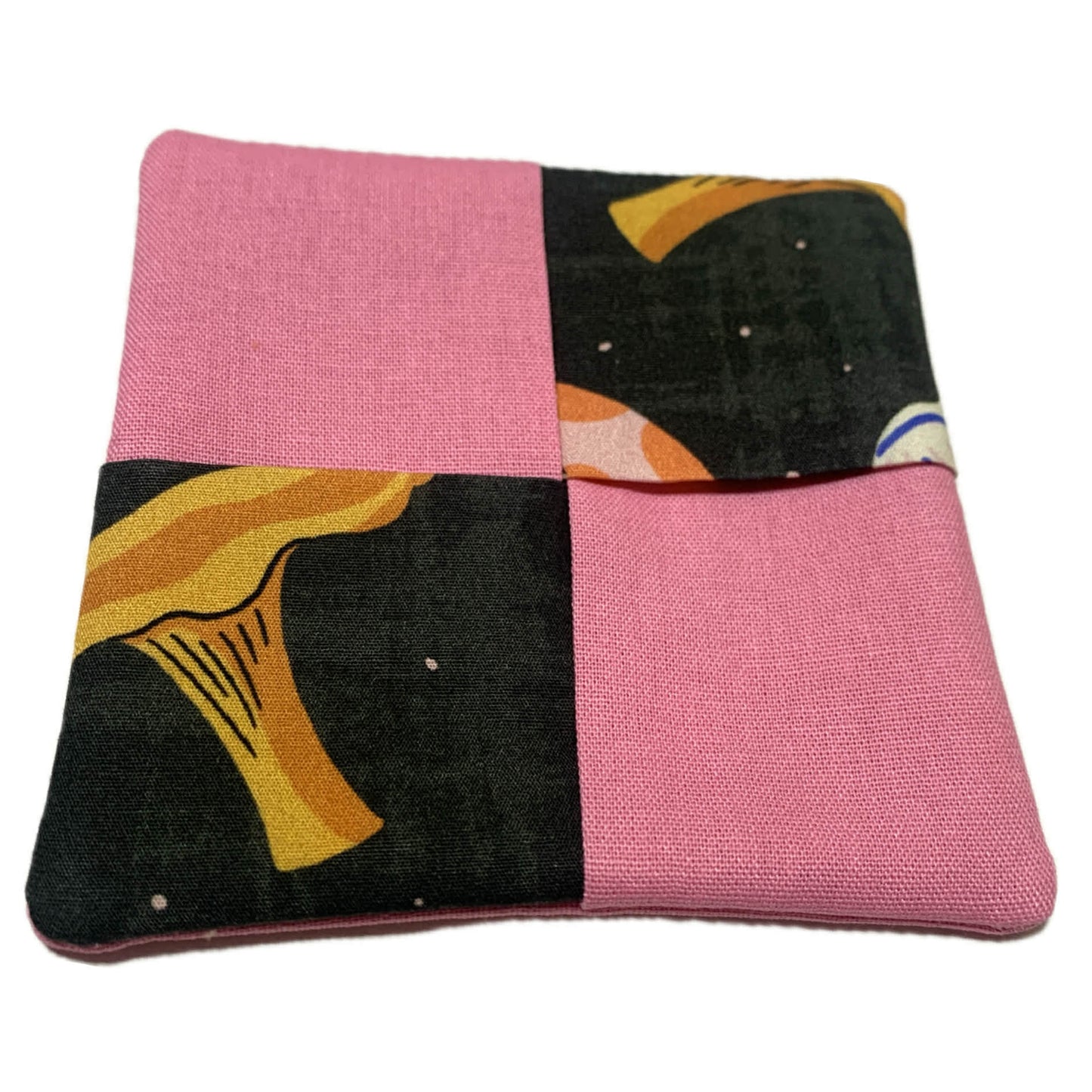 MUMMA WHOOPEE- SINGLE WINE GLASS SLIPPER/COASTERS- Mushrooms & Pink