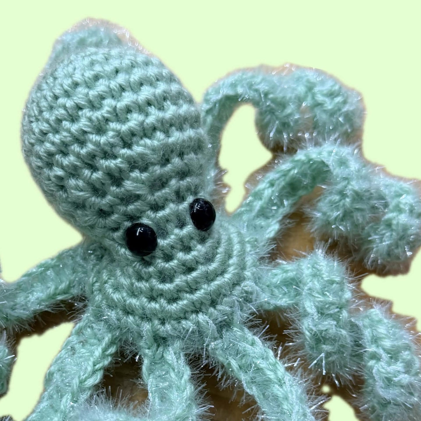 BEAKNITS- CROCHETED OCTOPUS - Mint Green Tinsel