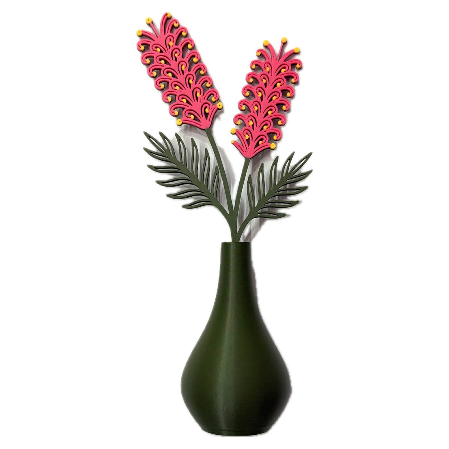 DWAYNSKI.3D - GREVILLIA BLOOMS - MAGNETIC BUD VASE WITH PRINTED FLOWER STEM
