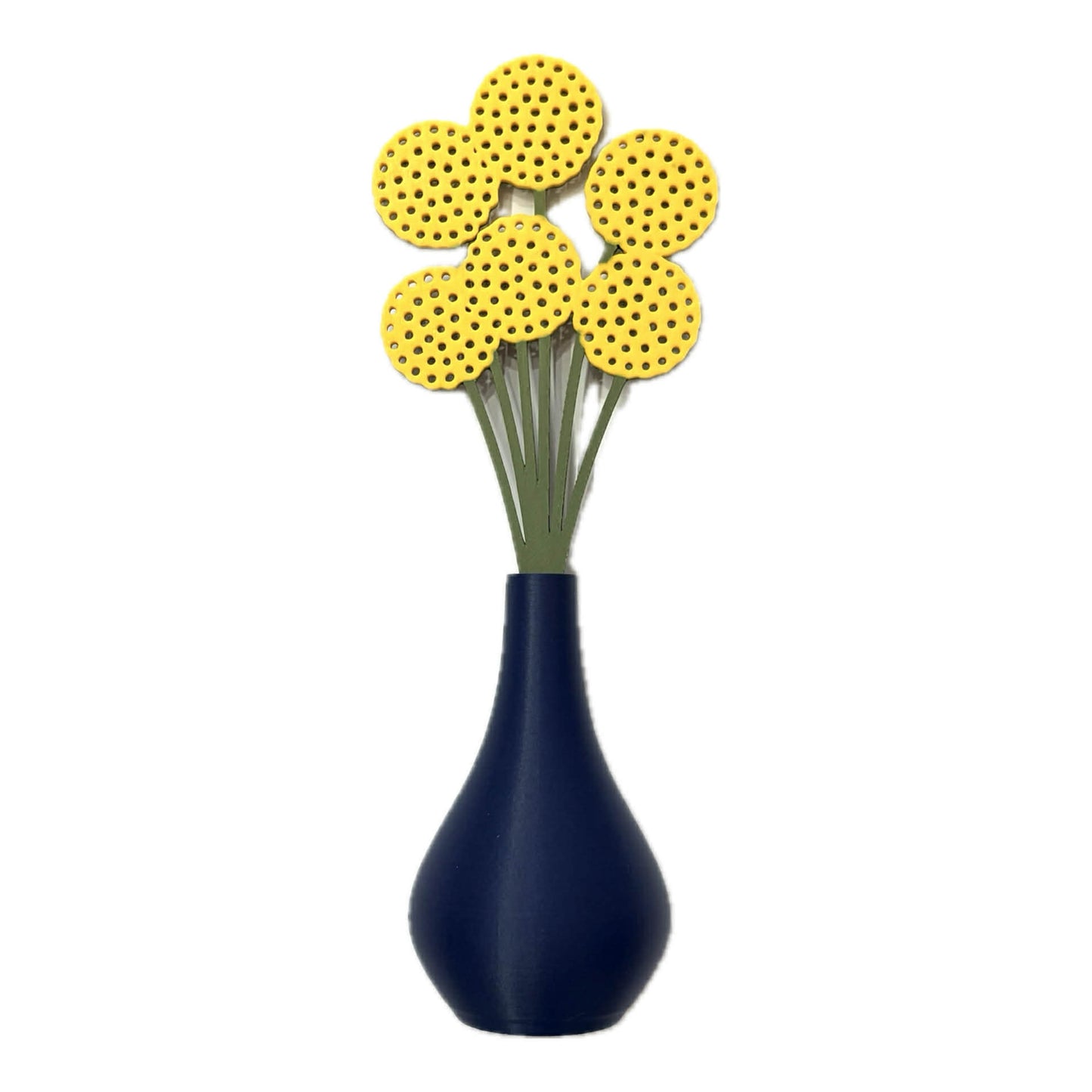 DWAYNSKI.3D - BILLY BUTTONS BLOOMS - MAGNETIC BUD VASE WITH PRINTED FLOWER STEM