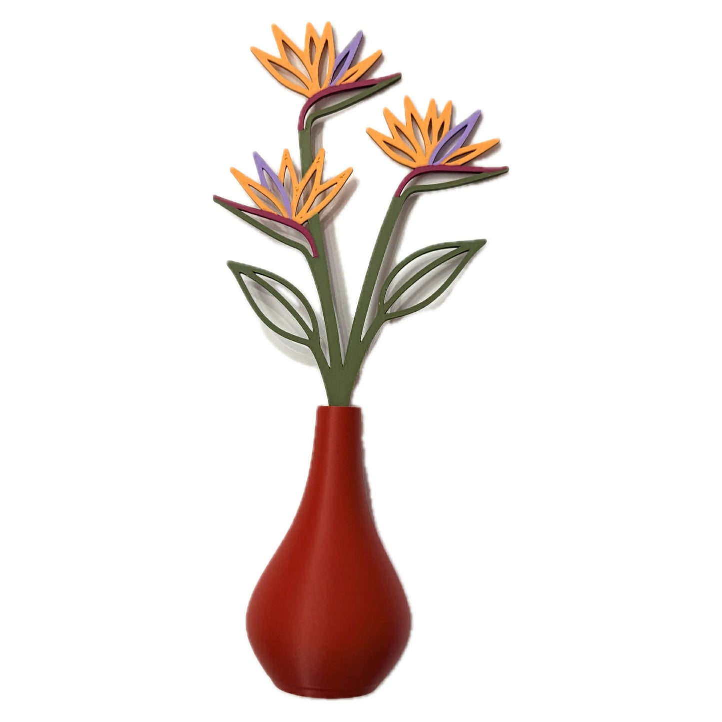 DWAYNSKI.3D - BIRD OF PARADISE - MAGNETIC BUD VASE WITH PRINTED FLOWER STEM