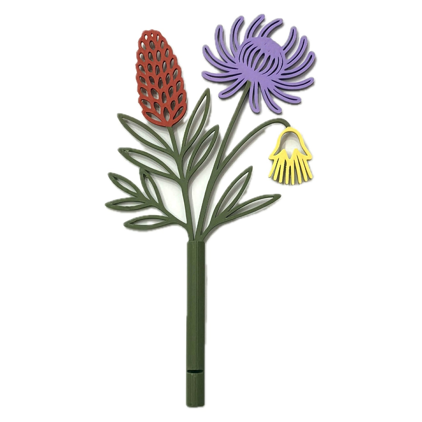 DWAYNSKI.3D - NATIVE GARDEN - MAGNETIC BUD VASE WITH PRINTED FLOWER STEM