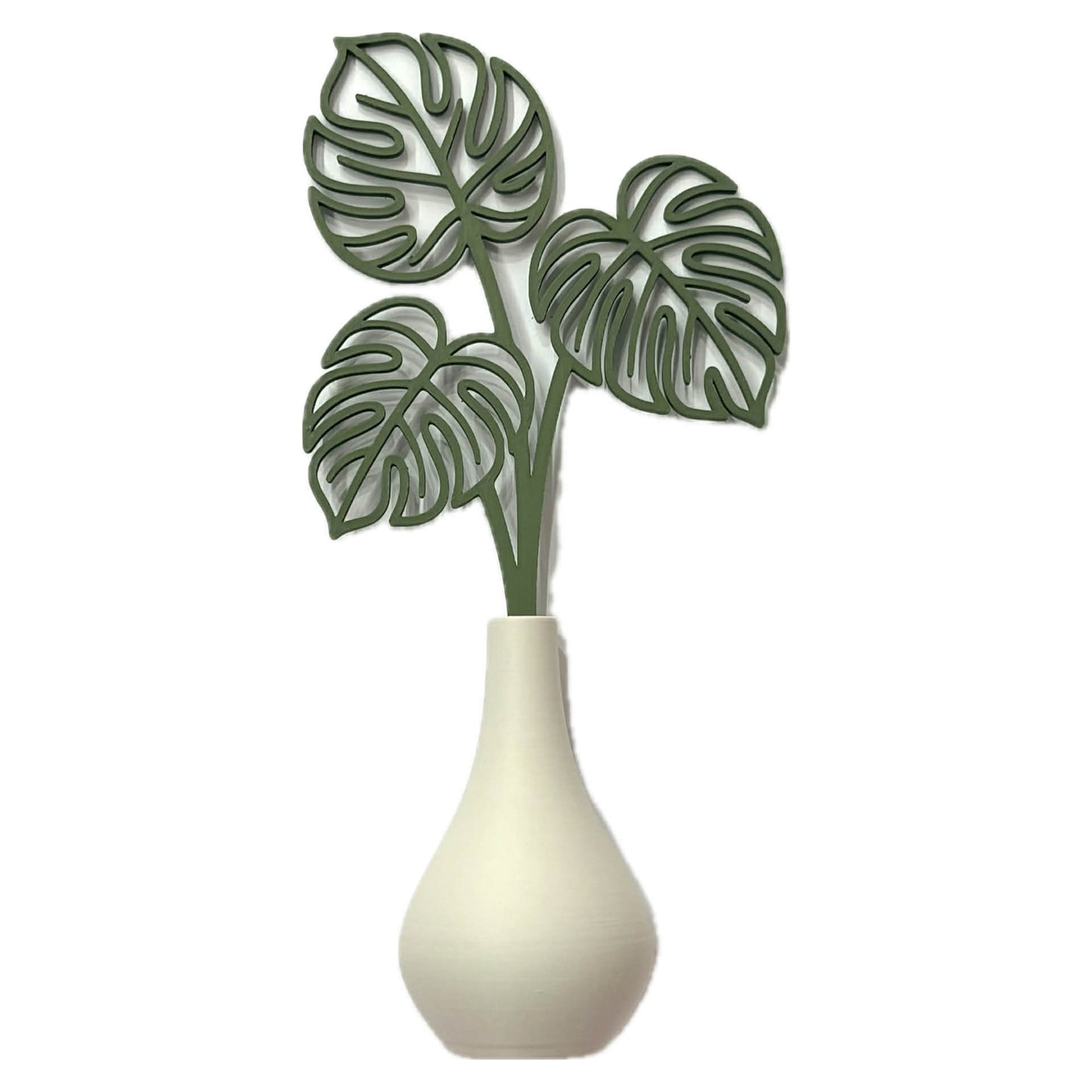 DWAYNSKI.3D - MONSTERA LEAVES - MAGNETIC BUD VASE WITH PRINTED FLOWER STEM