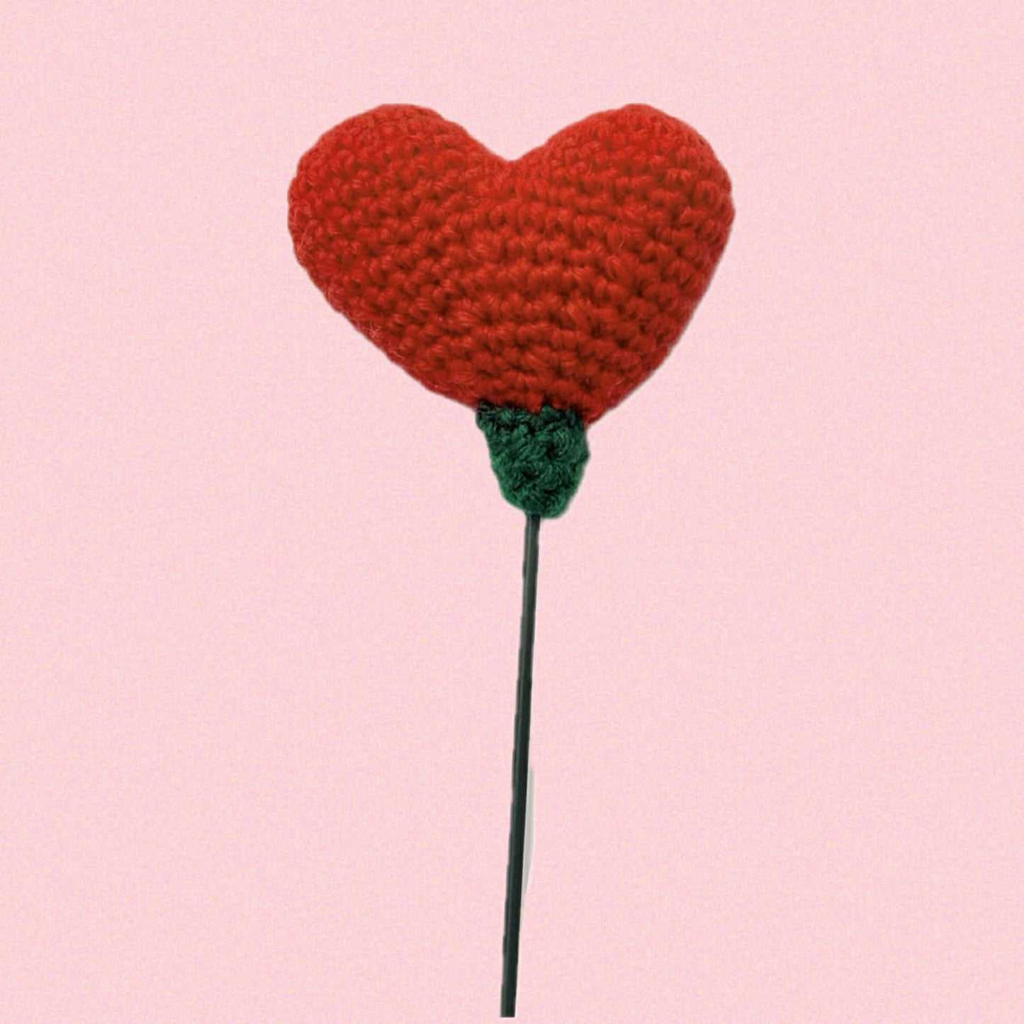 HOOKED BY JEN- Single Heart Flower Red