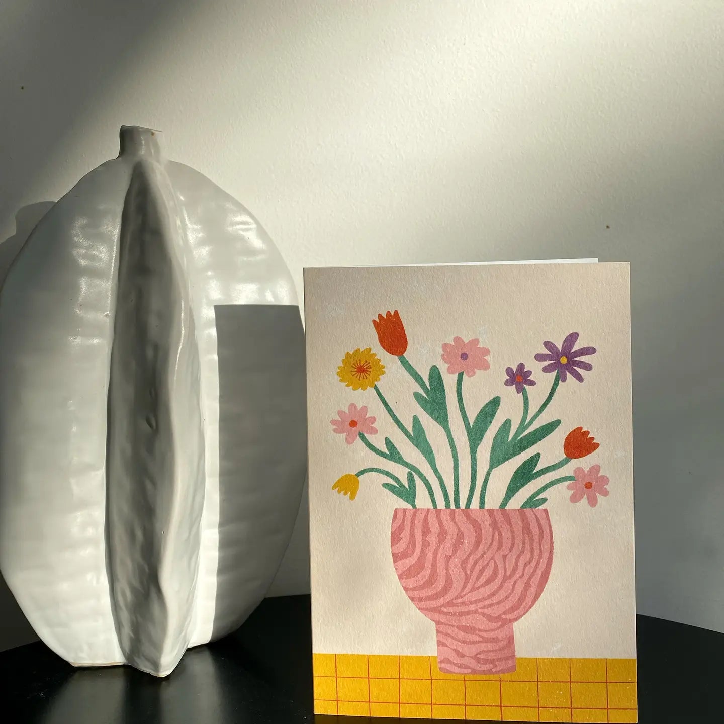 LAUREN SISSON STUDIO- "Flower Vase" - Blank Greeting Card