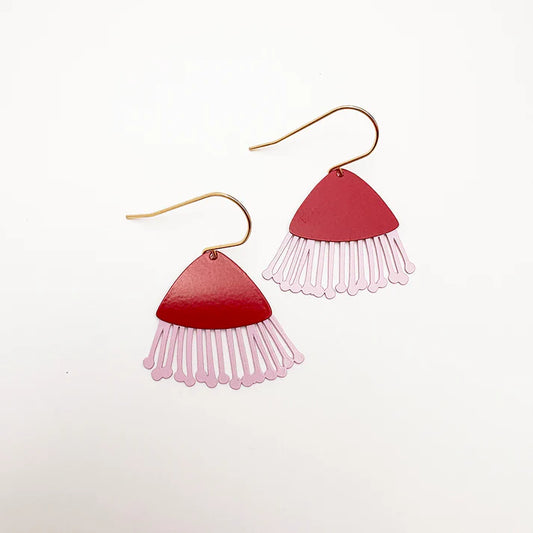 DENZ & CO - Mini Gum Blossom Earrings – Pink & Red - DANGLE EARRINGS