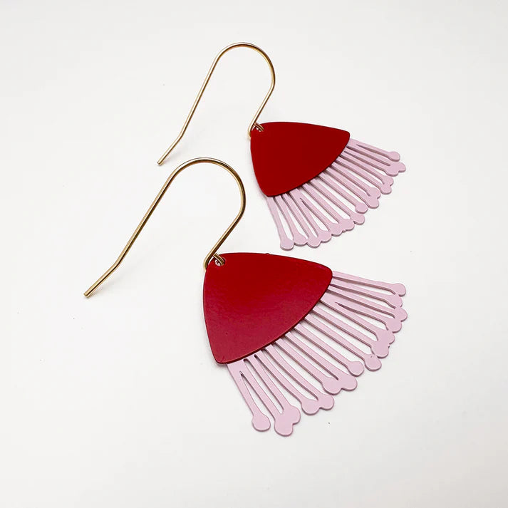 DENZ & CO - Mini Gum Blossom Earrings – Pink & Red - DANGLE EARRINGS