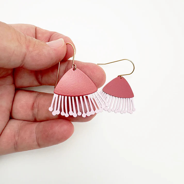 DENZ & CO - Mini Gum Blossom Earrings – Pink & Red - DANGLE EARRINGS