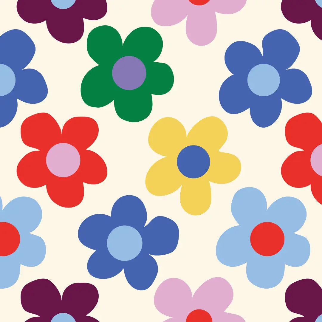 PROJECT TEN - "Sunny Floral"- LARGE Zip Pouch