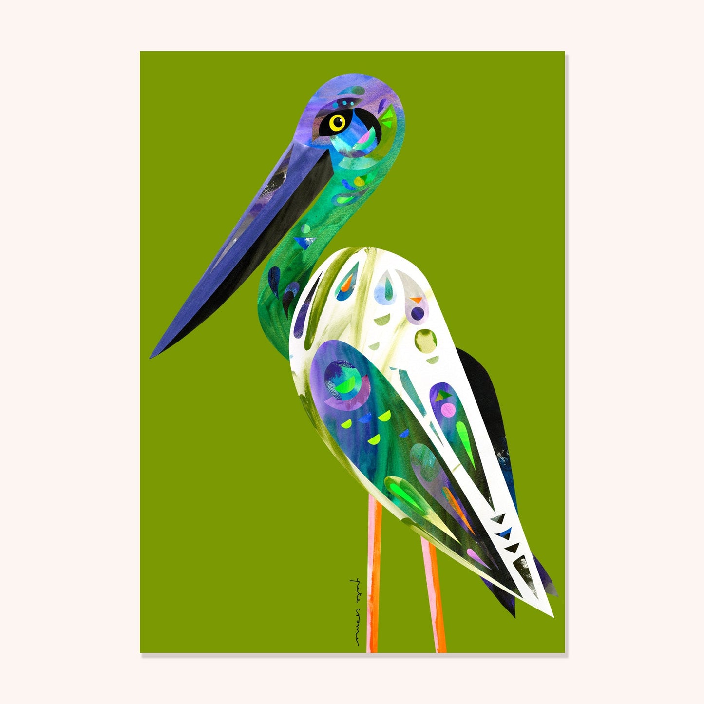 PETE CROMER - Black-necked Stork (Jabiru) A4 FINE ART PRINT