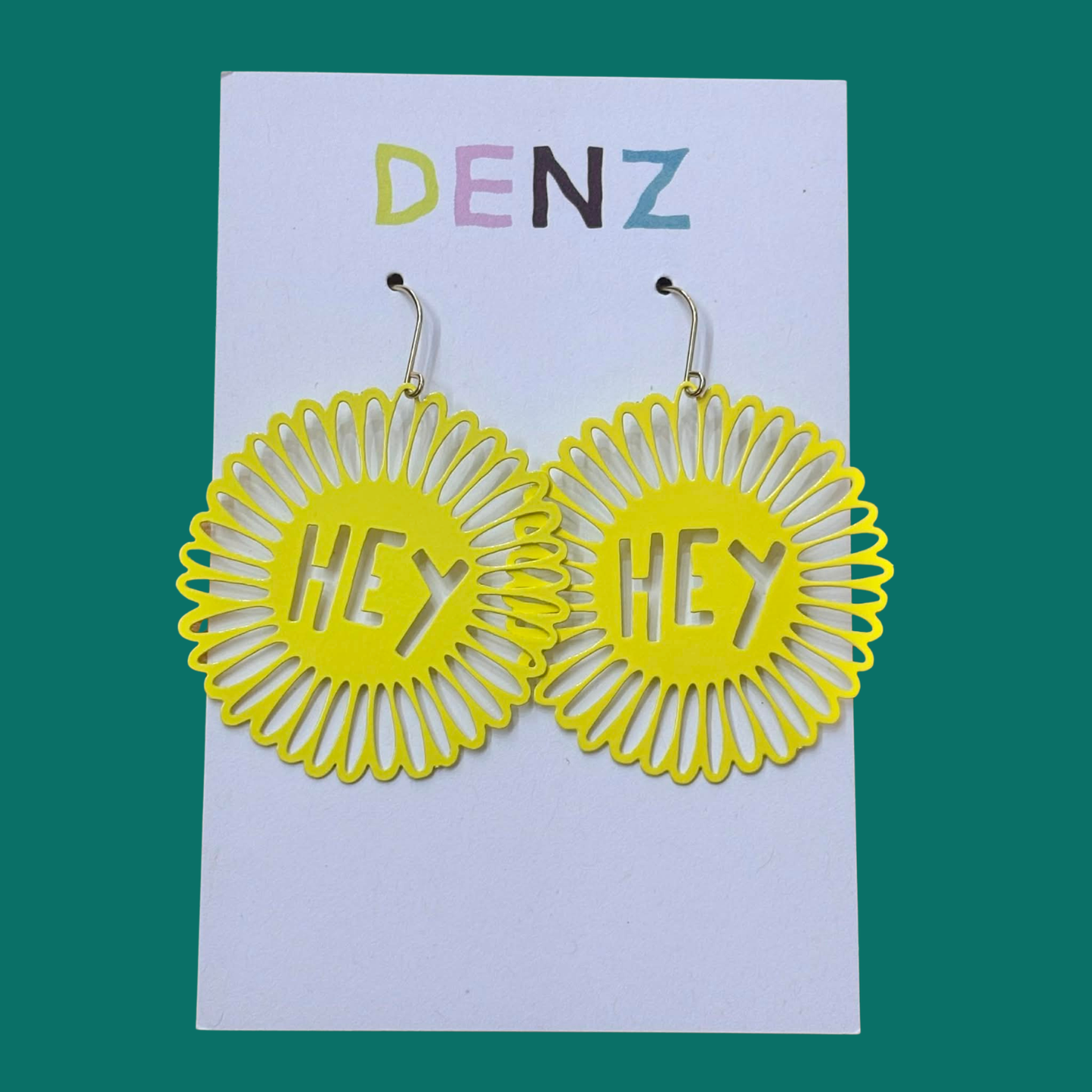 DENZ & CO - "Hey" Earrings – Yellow - DANGLE EARRINGS