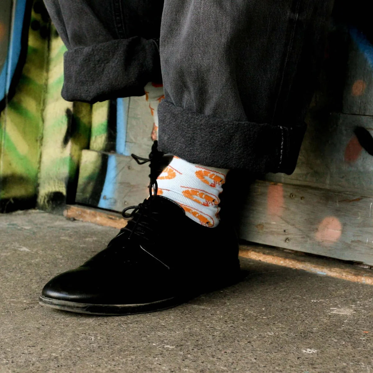 LAFITTE - PRAWN SOCKS - PALE TURQUOISE COTTON