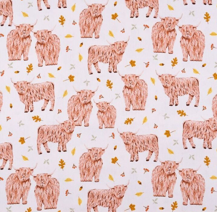 Teacups n Quilts - Highland Cows Fabric Hats - Kids Size Medium