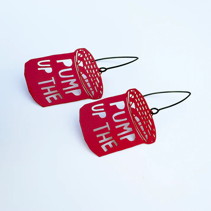 DENZ & CO - Mini Pump Up The Jam earrings in Strawberry Red - DANGLE EARRINGS