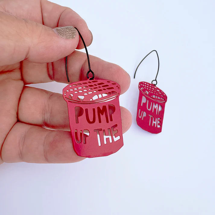 DENZ & CO - Mini Pump Up The Jam earrings in Strawberry Red - DANGLE EARRINGS