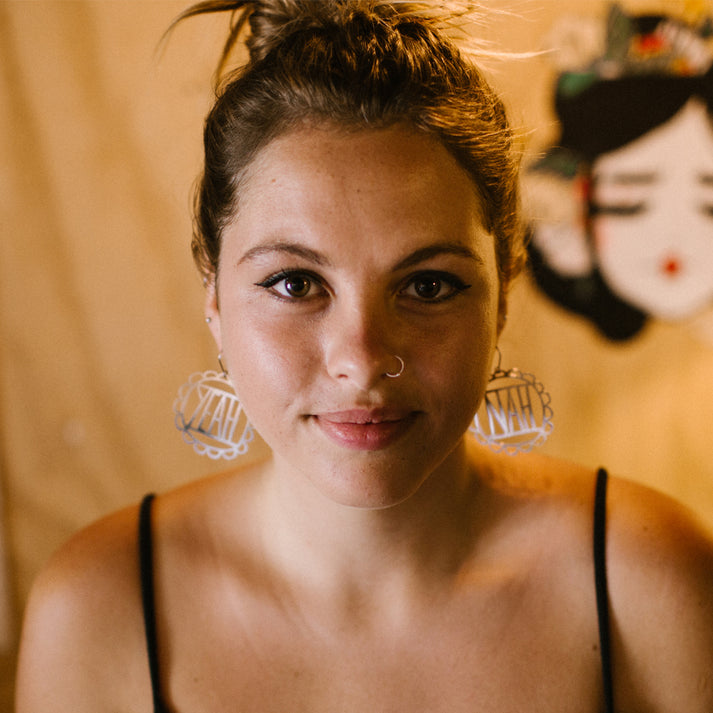 DENZ & CO- YEAH NAH in SILVER - DANGLE EARRINGS