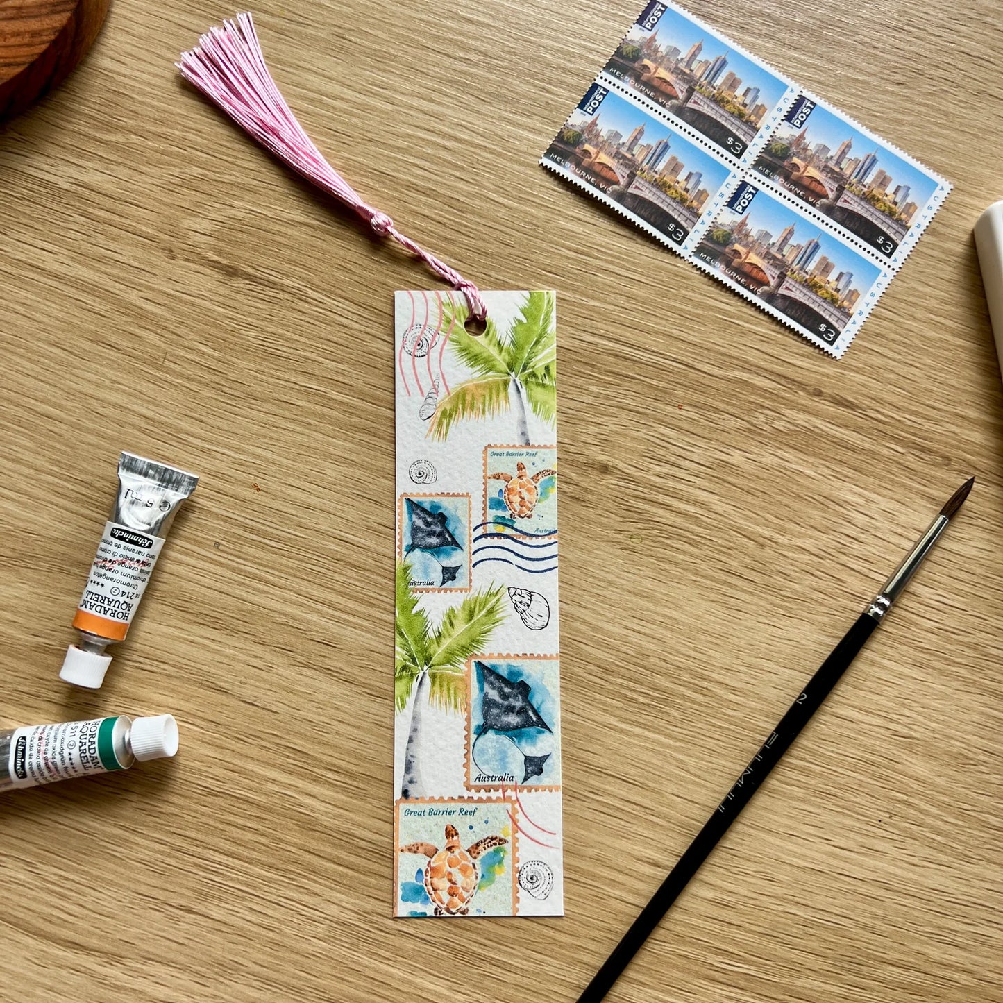 ESZTER'S CREATIONS- "Tropical Queensland" Bookmark- Textured Paper