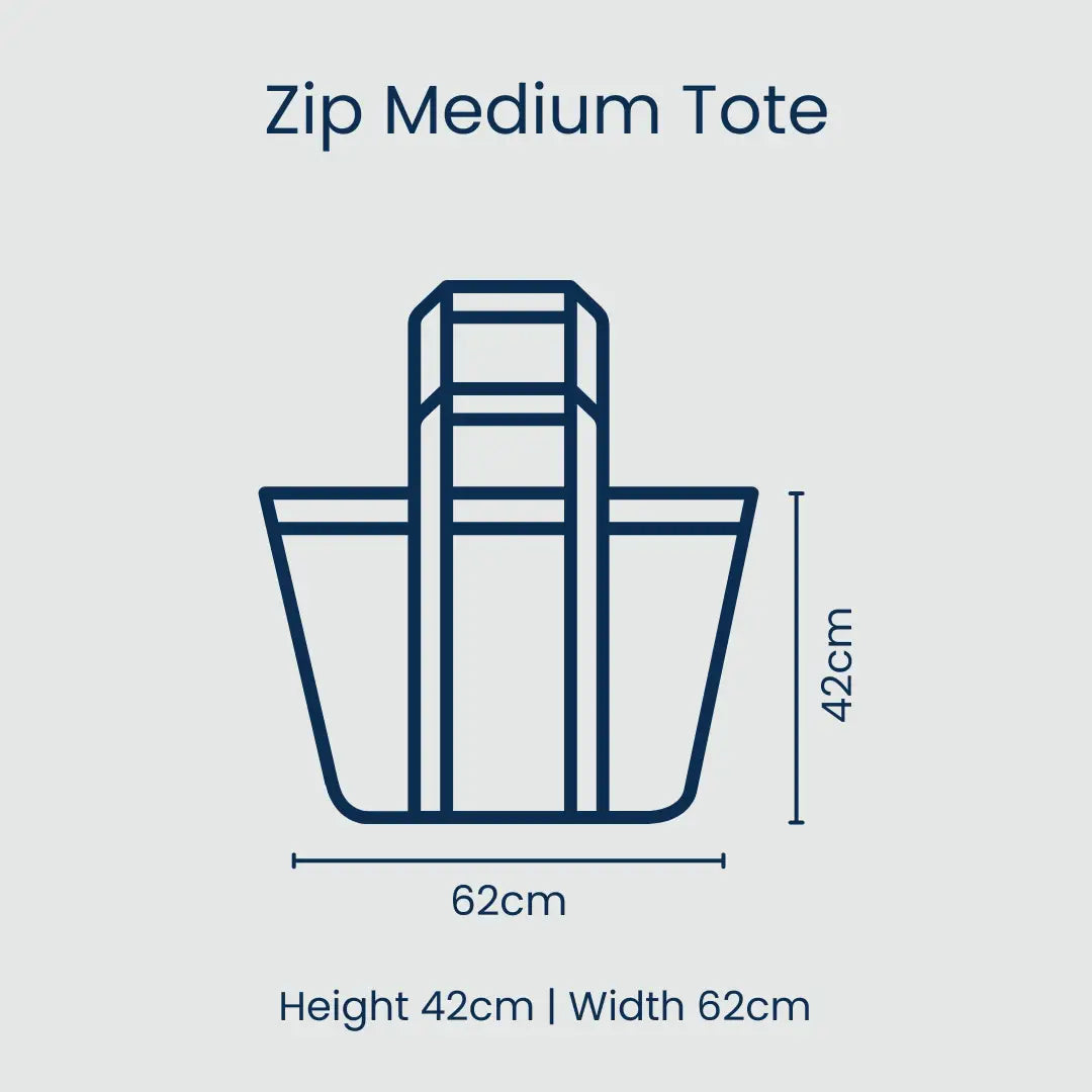 PROJECT TEN - "Blue Palm" Zip Medium Tote
