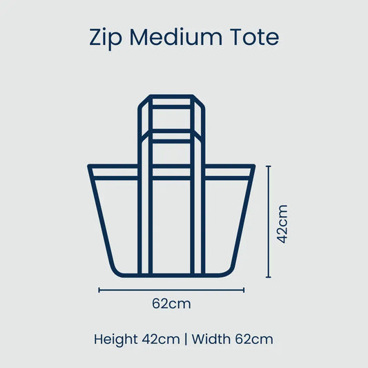 PROJECT TEN - "Blue Palm" Zip Medium Tote