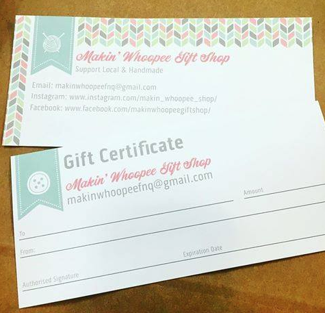 Gift certificate or e-voucher