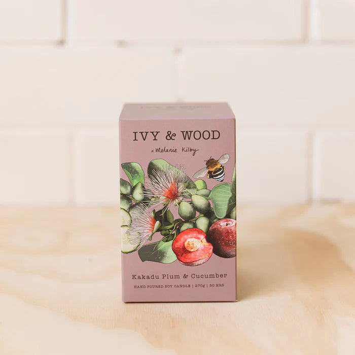 IVY & WOOD - Kakadu Plum & Cucumber Scented Candle - 'Australiana' Collection