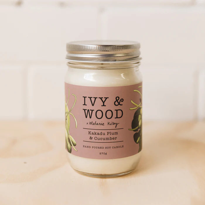 IVY & WOOD - Kakadu Plum & Cucumber Scented Candle - 'Australiana' Collection